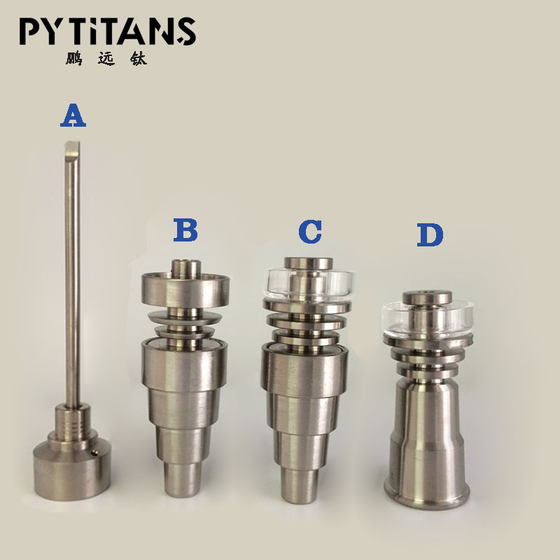 Factory Directly Sell Universal 6 In 1 Titanium nail 10/14/18mm Female And Male Domeless Nail Carb Cap For Glass Pipe Or Silicone Pipe
Factory Directly Sell Universal 6 In 1 Titanium nail 10/14/18mm Female And Male Domeless Nail Carb Cap For Glass Pipe Or Silicone Pipe