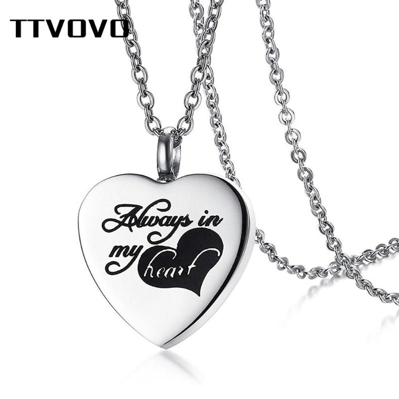 TTVOVO Openable Charms Heart Cremation Pendant Necklace for Women Men Stainless Steel Urn Ashes Holder Keepsake Memoria Jewelry
TTVOVO Openable Charms Heart Cremation Pendant Necklace for Women Men Stainless Steel Urn Ashes Holder Keepsake Memoria Jewelry