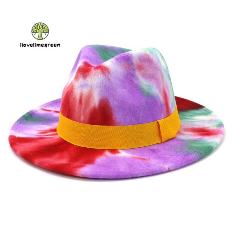 High Quality Best Price New Style Tie-dyed Woolen Felt Fedora Hat for Women Men Jazz Panama Pink Blue Red Hat and Caps
High Quality Best Price New Style Tie-dyed Woolen Felt Fedora Hat for Women Men Jazz Panama Pink Blue Red Hat and Caps