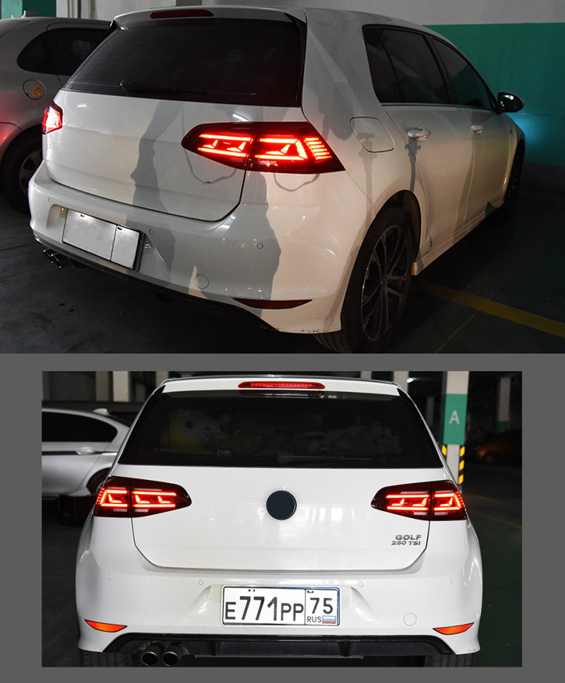 Automotive DRL lamp For VW Golf 7 LED Turn Signal tail light 2013-20 Golf 7.5 Rear Brake Reversing Lights