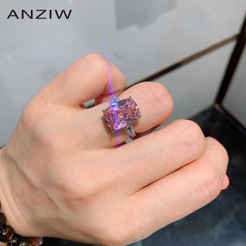 Cluster Rings ANZIW Sterling Silver Cushion Cut Lab Created Pink Sapphire Simple Classic Engagement Ring For Women Jewelry Gifts Adjustable
Cluster Rings ANZIW Sterling Silver Cushion Cut Lab Created Pink Sapphire Simple Classic Engagement Ring For Women Jewelry Gifts Adjustable
