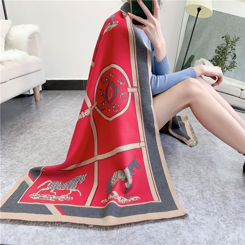 Luxury designer 2020 Winter Cashmere Scarf Lady Design Warm Pashmina Blanket Carriage Scarves Women Shawl Female Decoration Thick Foulard, Blue;gray
Luxury designer 2020 Winter Cashmere Scarf Lady Design Warm Pashmina Blanket Carriage Scarves Women Shawl Female Decoration Thick Foulard, Blue;gray