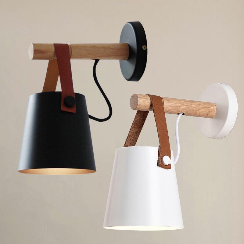 Nordic Wooden Wall Lamp Iron Wall Sconce Metal Leather Belt Wood Lighting White Black for Bedside Cafe Bar Living Room
Nordic Wooden Wall Lamp Iron Wall Sconce Metal Leather Belt Wood Lighting White Black for Bedside Cafe Bar Living Room