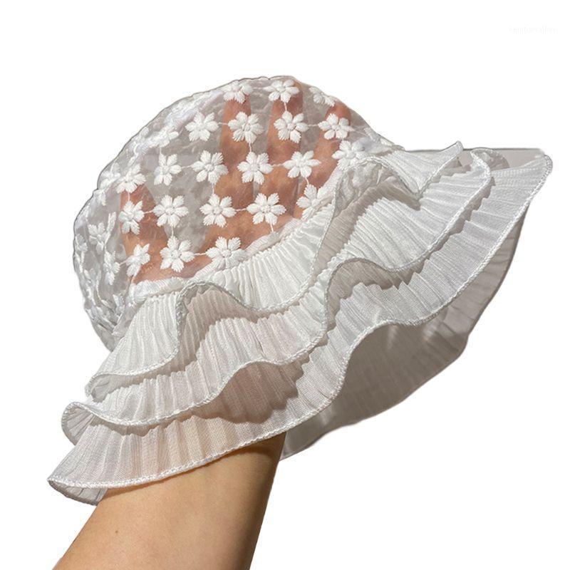 Japanese Embroidery Floral Lace Bucket Hat Women Layered Ruffles Sun Cap Summer Sunscreen Fisherman Cap1, White
Japanese Embroidery Floral Lace Bucket Hat Women Layered Ruffles Sun Cap Summer Sunscreen Fisherman Cap1, White