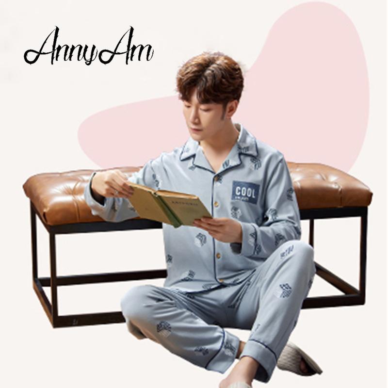 AnnyAm Pajamas men's long-sleeved cotton spring and autumn men's cotton-style thin middle-aged home service suit, Sky blue
AnnyAm Pajamas men's long-sleeved cotton spring and autumn men's cotton-style thin middle-aged home service suit, Sky blue