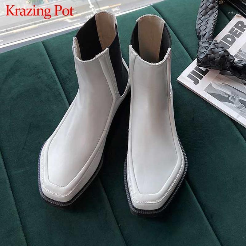 Krazing Pot new arrival cow leather keep warm little little square toe low heels strange style slip on ankle boots L221, Black
Krazing Pot new arrival cow leather keep warm little little square toe low heels strange style slip on ankle boots L221, Black