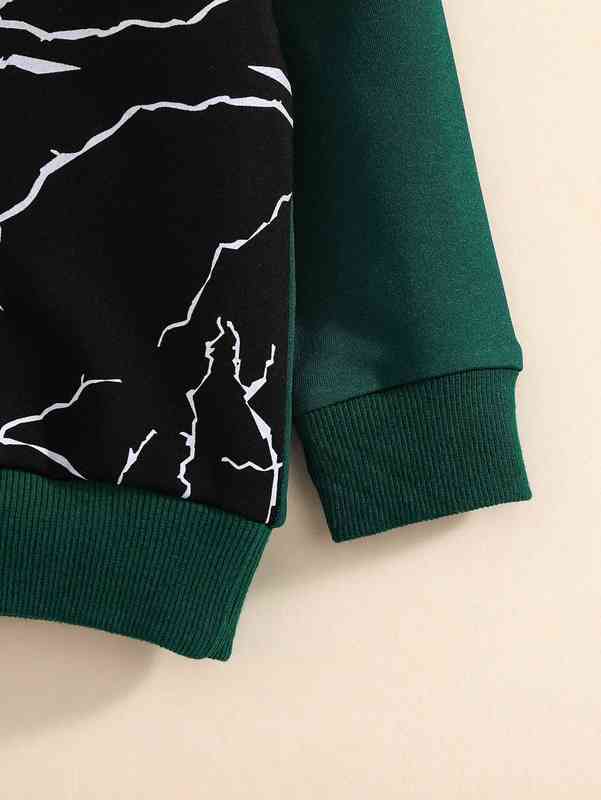 Baby Lightning Print Colorblock Hoodie SHE