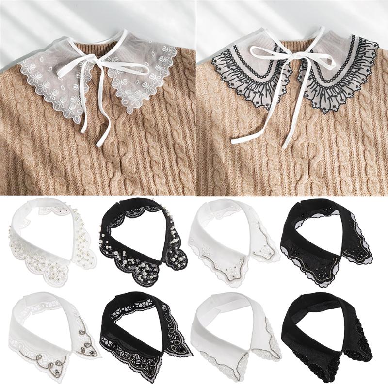 Fashion Black White Collar Shirt Fake Collar Lace Vintage Detachable Lapel Blouse False Lapel Women Clothes Accessories
Fashion Black White Collar Shirt Fake Collar Lace Vintage Detachable Lapel Blouse False Lapel Women Clothes Accessories