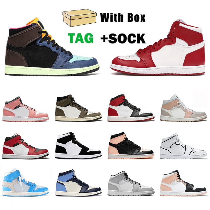 With Box x OG 1s Mens Womens Basketball Shoe 1 Jumpman Sneakers Cactus Jack High Mid Sports Sneakers Trainers Stock
With Box x OG 1s Mens Womens Basketball Shoe 1 Jumpman Sneakers Cactus Jack High Mid Sports Sneakers Trainers Stock