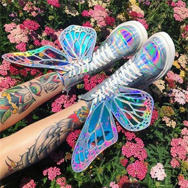 Sculption a Handmade 3d Symphony Laser Butterfly Ankle Boots Personality High Sneaker Great Wings of the Bottine Beauty Girls V4f9, Silver plush.
Sculption a Handmade 3d Symphony Laser Butterfly Ankle Boots Personality High Sneaker Great Wings of the Bottine Beauty Girls V4f9, Silver plush.
