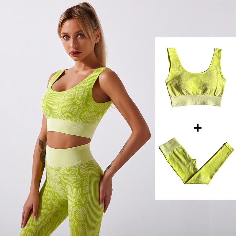 Seamless 2 Piece Sets Snake Print Yoga Sets Women High Waisted Yoga Pants & Sexy Bra Workout Set Fitness Clothing Gym Set, Yj018 fluore-yellow
Seamless 2 Piece Sets Snake Print Yoga Sets Women High Waisted Yoga Pants & Sexy Bra Workout Set Fitness Clothing Gym Set, Yj018 fluore-yellow