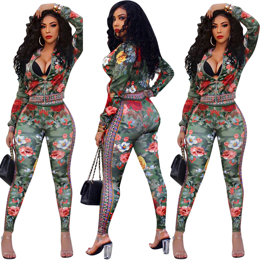 A8033 Autumn new style European and American sexy women's digital printing casual zipper suit 2021, White
A8033 Autumn new style European and American sexy women's digital printing casual zipper suit 2021, White