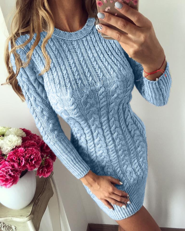 Autumn and winter new ladies knitted round neck dress sweater dress ladies tight-fitting slim long-sleeved, Dark brown
Autumn and winter new ladies knitted round neck dress sweater dress ladies tight-fitting slim long-sleeved, Dark brown