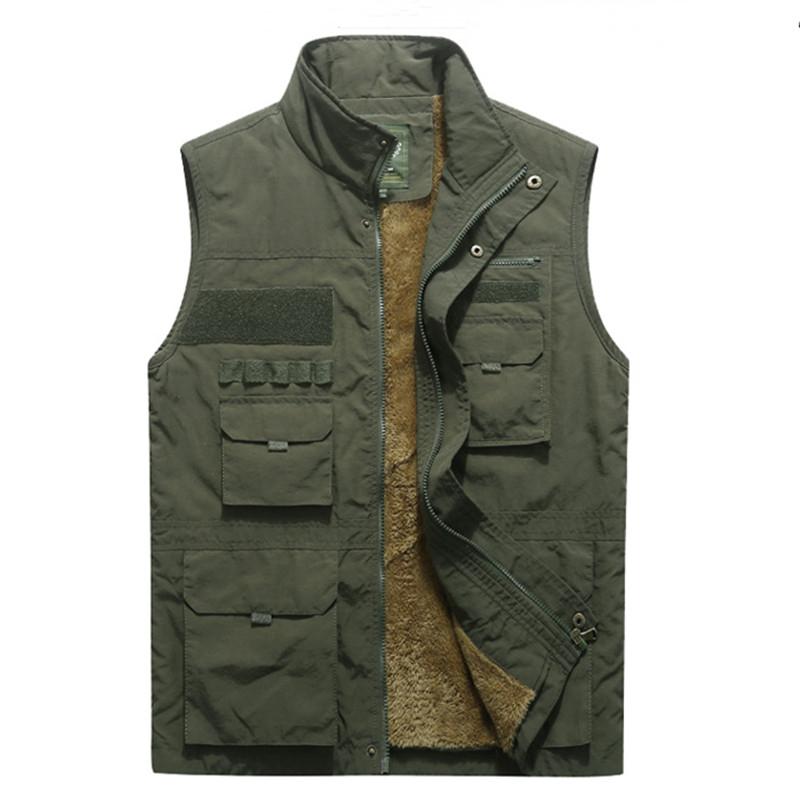 Autumn Winter Men's Large Size Loose Waistcoat Outdoor Camping Fishing Climbing Tactical Plush Multi Pocket Warm Vest, Army green
Autumn Winter Men's Large Size Loose Waistcoat Outdoor Camping Fishing Climbing Tactical Plush Multi Pocket Warm Vest, Army green