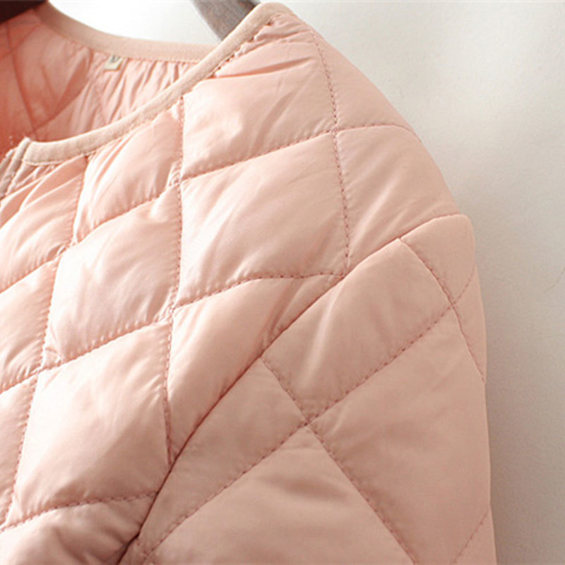 BISENMADE Autumn Winter Women Coats Fashion Solid Short Parka Slim Zipper Lightweight Oversize Female Jacket 210204