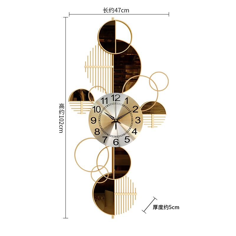 Nordic light luxury living room home decoration personalized creative ironwork wall clock