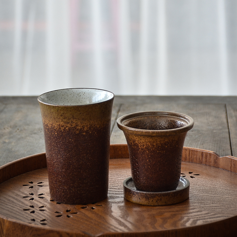 LUWU ceramic tea mugs with filters chinese coffee cup drinkware 240ml LJ200821