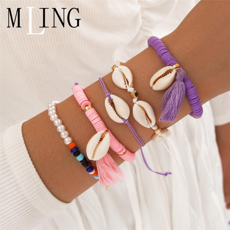 MLING 4 Pcs/Set Vintage Colorful Beads Pearl Ope Chain Bracelet Set Bohemian Shell Tassel Bracelet for Women
MLING 4 Pcs/Set Vintage Colorful Beads Pearl Ope Chain Bracelet Set Bohemian Shell Tassel Bracelet for Women