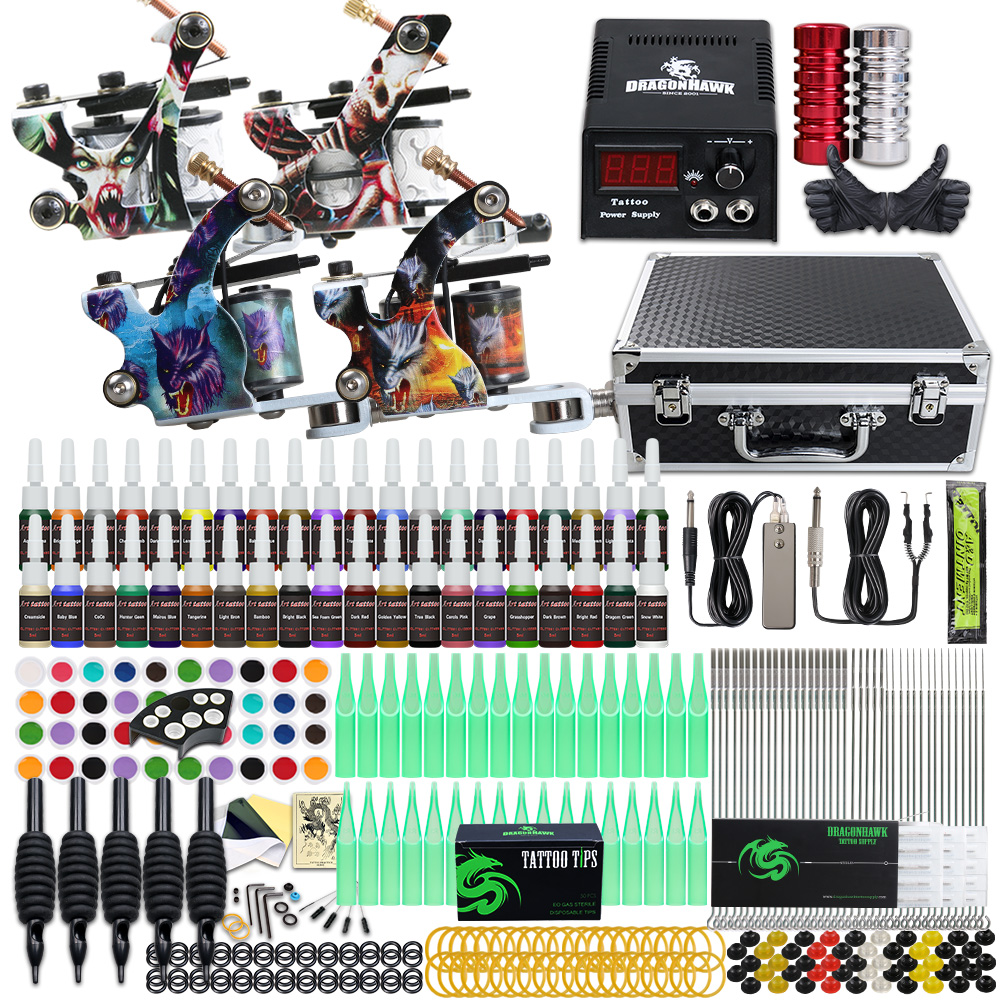 Professional 4 Guns Tattoo Kit 40 Color Inks Power Supply 50 Needles Tube Tips set D120GD-18
Professional 4 Guns Tattoo Kit 40 Color Inks Power Supply 50 Needles Tube Tips set D120GD-18