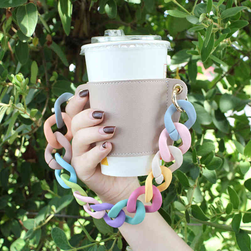 Fashional PU Leather Cup Holder Portable Glass Bottle Leather Cover Eco-friendly Coffee Cup Bag Detachable Chain Bottle Cover Y0113
Fashional PU Leather Cup Holder Portable Glass Bottle Leather Cover Eco-friendly Coffee Cup Bag Detachable Chain Bottle Cover Y0113