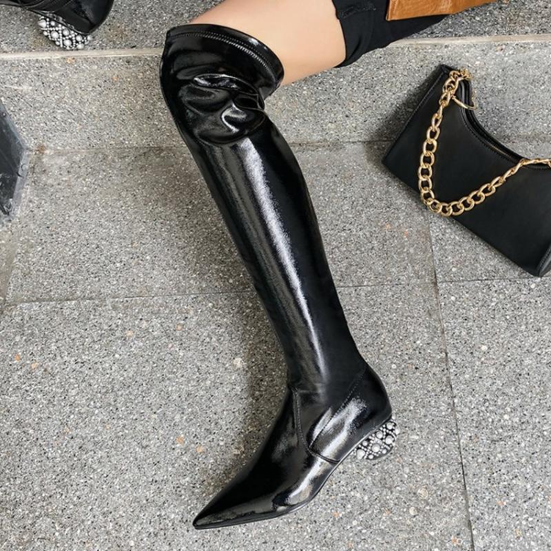 US4-11 Womens Pointy Toe Over The Knee Thigh Boots Beads Block Strange Heel Side Zipper Long Slim Shoes Genuine Leather Plus Sz1
US4-11 Womens Pointy Toe Over The Knee Thigh Boots Beads Block Strange Heel Side Zipper Long Slim Shoes Genuine Leather Plus Sz1