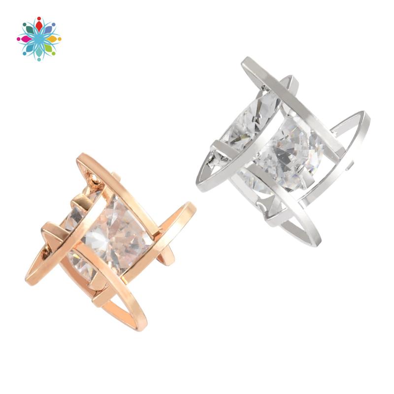 Women's earrings 2021 Europe and the new jewelry geometric hollow square triangle zircon earrings fashion banquet jewelry