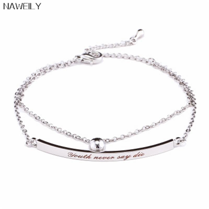 NAWEILY Brand Simple Letter Bracelet Women Bijoux Fashion Double Layers Gold Silver Color Bead Charm Bracelets Bangles Jewelry
NAWEILY Brand Simple Letter Bracelet Women Bijoux Fashion Double Layers Gold Silver Color Bead Charm Bracelets Bangles Jewelry