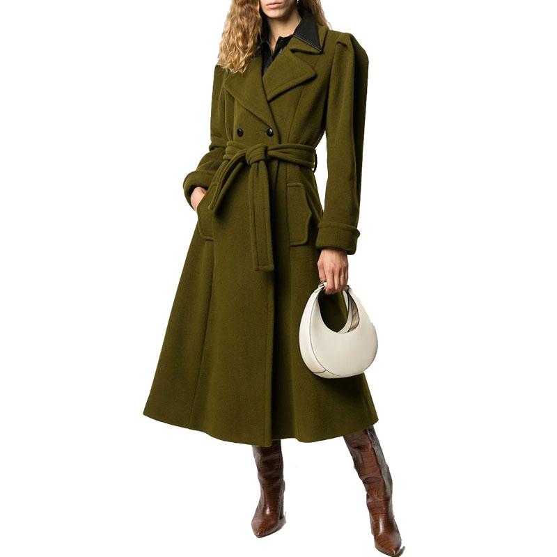Fall Winter 2021 Wool Blends New V Neck Double Breasted Bubble Sleeve Lace Up Slim Women Long Coats Army Green Jackets Tops
Fall Winter 2021 Wool Blends New V Neck Double Breasted Bubble Sleeve Lace Up Slim Women Long Coats Army Green Jackets Tops