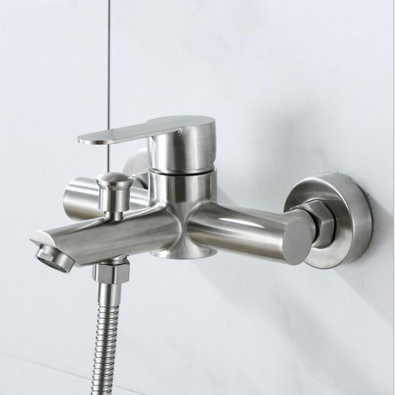 Pull 304 Stainless Steel Triple Bath Faucet Bathroom Shower Set Simple Shower Faucet
Pull 304 Stainless Steel Triple Bath Faucet Bathroom Shower Set Simple Shower Faucet