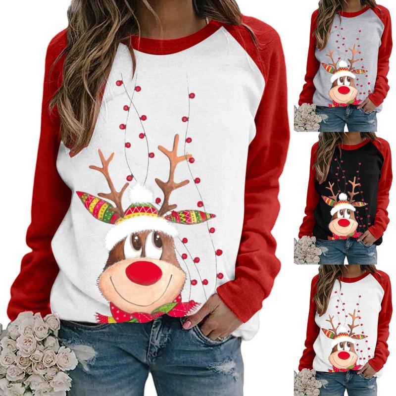 40# Elk Printing Blouses Shirts Women Casual Loose Christmas Printing Womens Tops And Blouses Long Sleeve Shirts Blouse Tops, Black
40# Elk Printing Blouses Shirts Women Casual Loose Christmas Printing Womens Tops And Blouses Long Sleeve Shirts Blouse Tops, Black
