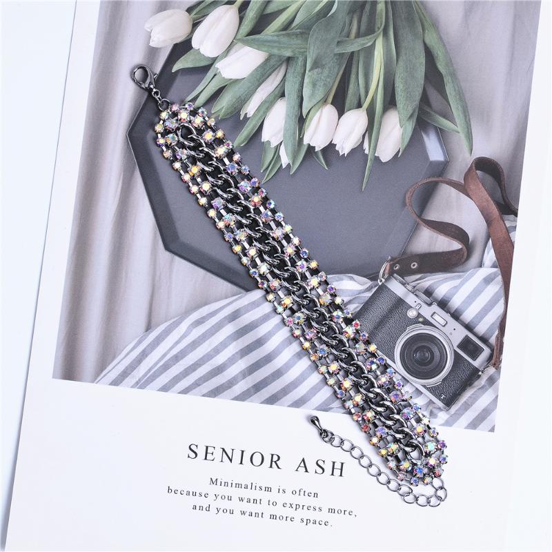 Ladies Luxury Bracelets Colored Rhinestone Wristbands New Sparkling Crystal Jewelry Fashion Punk Accessories
Ladies Luxury Bracelets Colored Rhinestone Wristbands New Sparkling Crystal Jewelry Fashion Punk Accessories