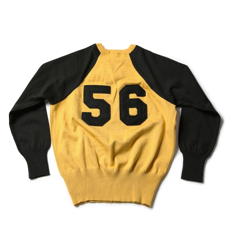 Bronson No.56 Racing Knit Sweater Men's Rugged Motorcycle Two Tone Raglan Jumper 201026