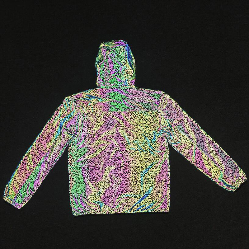 Men's Nest Pattern Reflective Jackets Colorful Reflective Jackets Windbreaker Men Waterproof Jacket Coat for Male Punk Hip Hop T200502