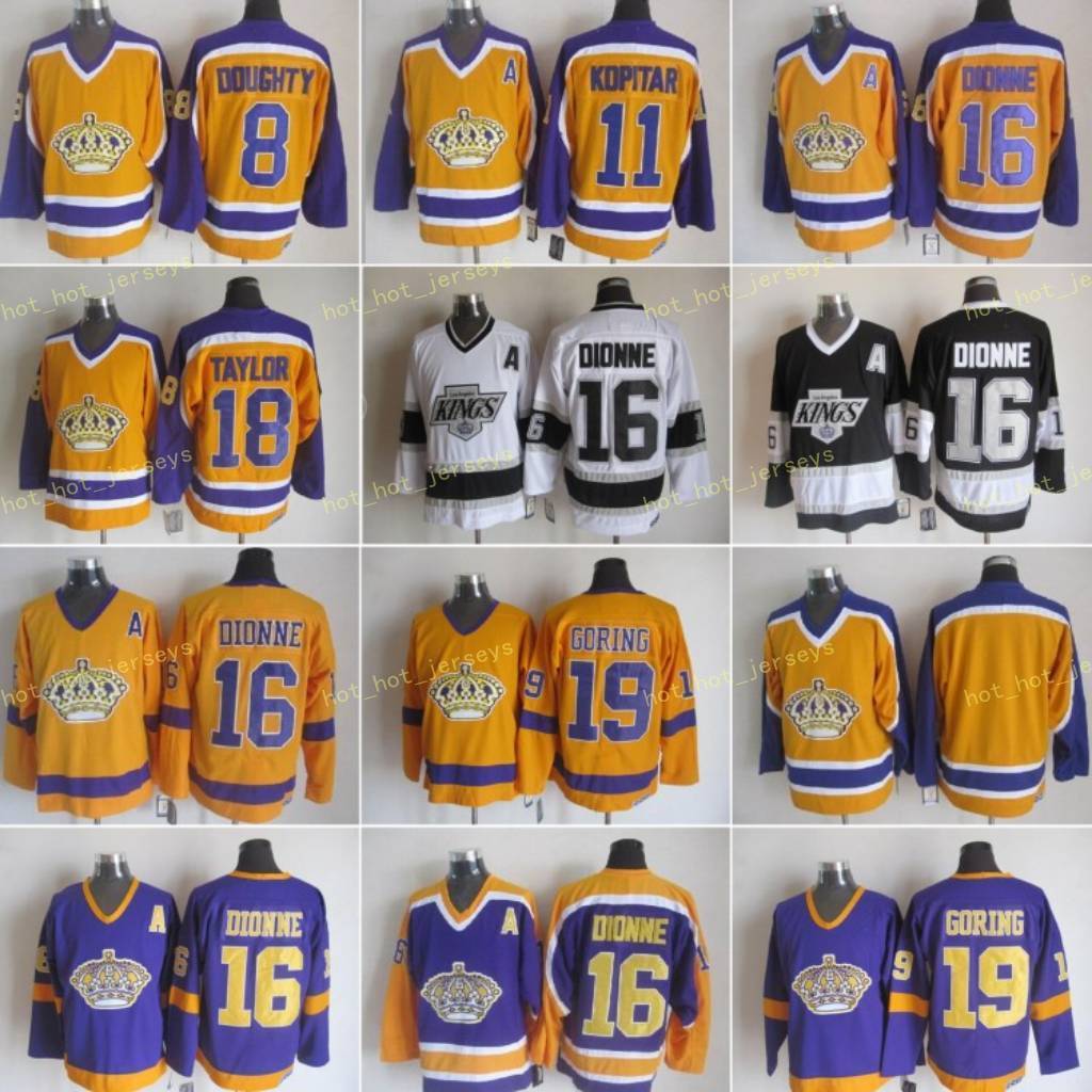 Los Angeles 16 Marcel Dionne Hockey Jersey Kings 8 Drew Doughty 11 Anze Kopitar 18 Dave Taylor Butch Goring Vintage CCM White Yellow Purple, As
Los Angeles 16 Marcel Dionne Hockey Jersey Kings 8 Drew Doughty 11 Anze Kopitar 18 Dave Taylor Butch Goring Vintage CCM White Yellow Purple, As