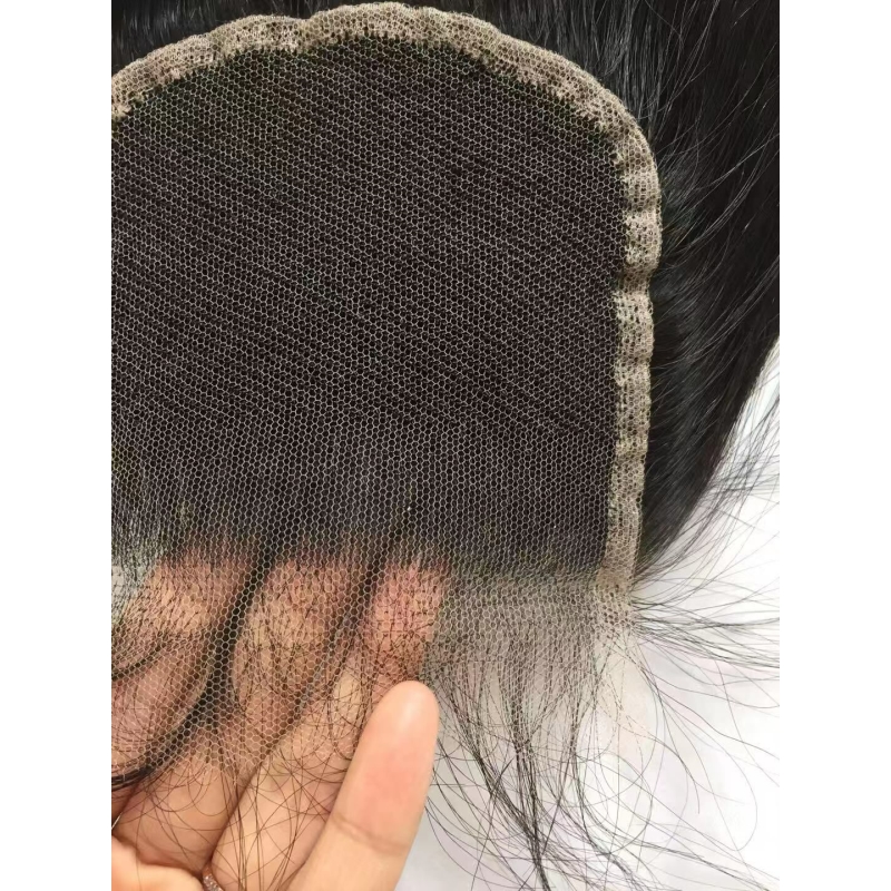Peruvian Human Hair 5*5 HD Lace Closure Free Part Straight 4 Pieces/lot Double Wefts With Baby Hairs Natural Color