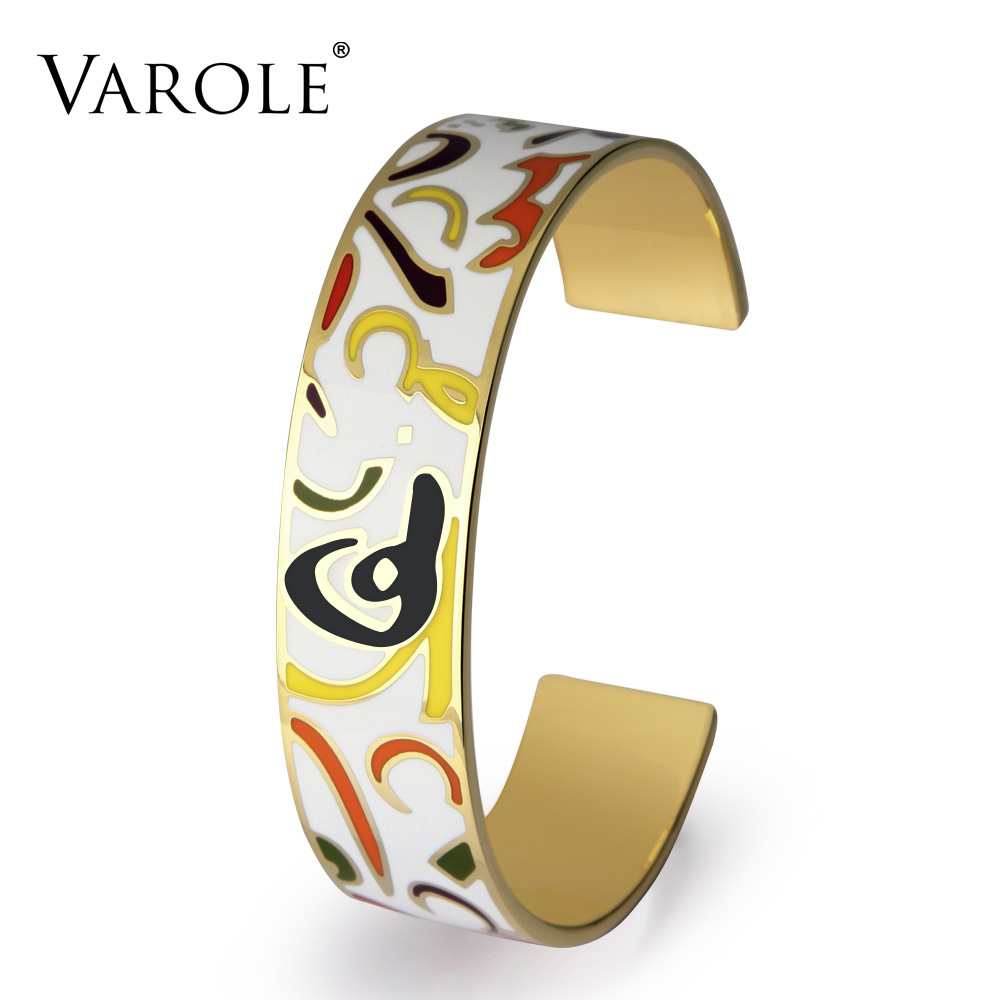 VAROLE Greetings Text Color Enamel Cuff Bracelets & Bangles For Women Charm Bangle Party Trendy Bracelet Jonc Jewelry Gift
VAROLE Greetings Text Color Enamel Cuff Bracelets & Bangles For Women Charm Bangle Party Trendy Bracelet Jonc Jewelry Gift