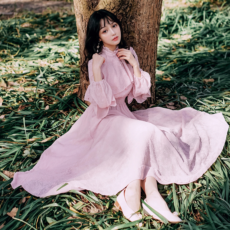 2021 Summer Vintage Long Female Elegant Ankle-length Full Jacquard Chiffon Dress Pink Party S1lv, Blue
2021 Summer Vintage Long Female Elegant Ankle-length Full Jacquard Chiffon Dress Pink Party S1lv, Blue
