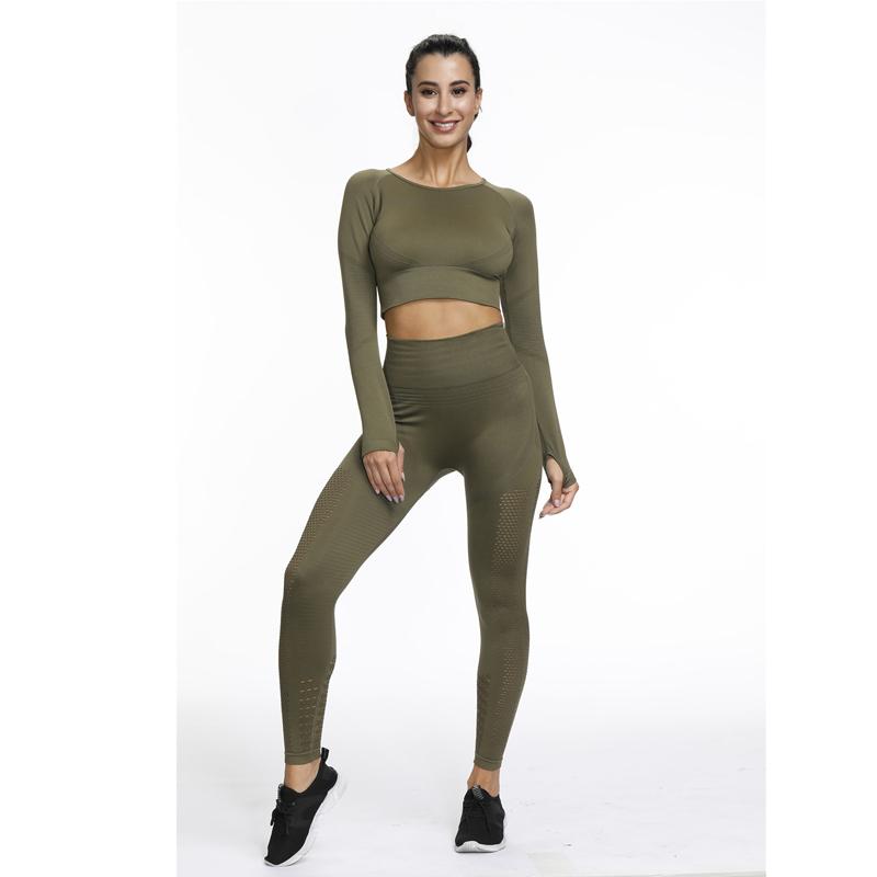 Women Seamless Yoga Set Gym Clothing For Women Long Sleeve Crop Top+Sport Leggings Workout Sets 2 Piece Fitness Sports Suits, Black
Women Seamless Yoga Set Gym Clothing For Women Long Sleeve Crop Top+Sport Leggings Workout Sets 2 Piece Fitness Sports Suits, Black