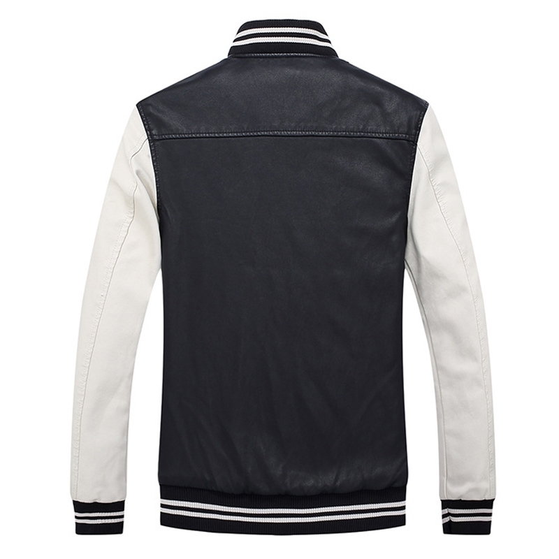 Winter Leather Baseball Jacket Men Thick Leather Jacket Men Motorcycle Coats High Quality Patchwork Bomber Jacket Man 201128