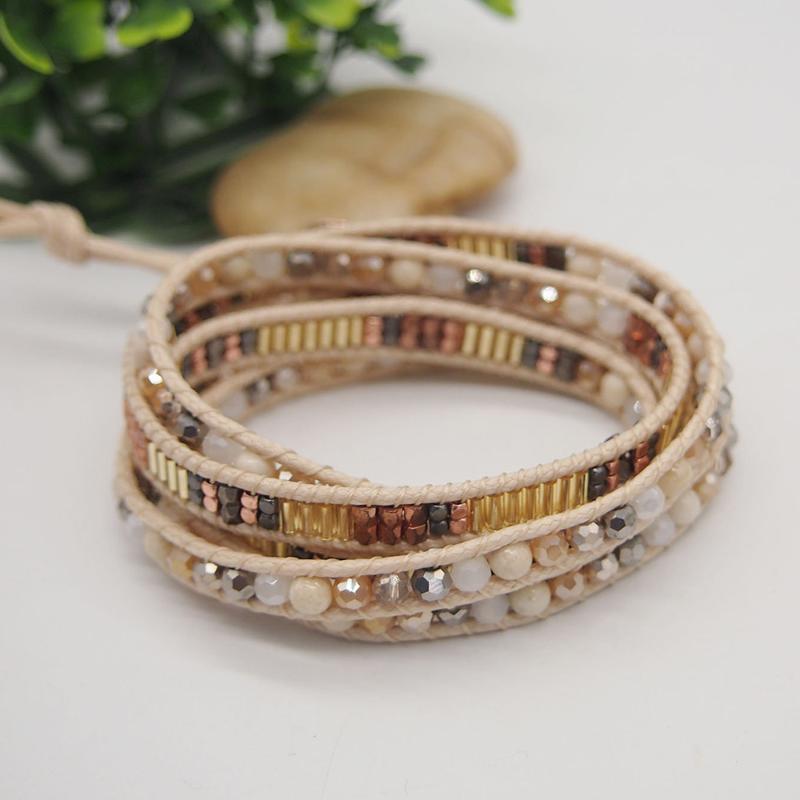 Tennis Natural Stone Crystal 5Times Wrap Beacelets With Beige White Mix Miyuki Beadwork Bracelet Jewelry Gift For Women Girls Mom
Tennis Natural Stone Crystal 5Times Wrap Beacelets With Beige White Mix Miyuki Beadwork Bracelet Jewelry Gift For Women Girls Mom