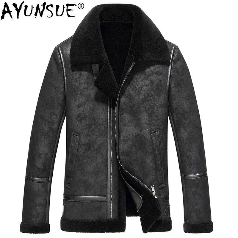 AYUNSUE Genuine Leather Jacket Real Pure Natural Wool Fur Coat Winter Jacket Men Real Sheepskin Leather Jackets 8721 MY750, Black
AYUNSUE Genuine Leather Jacket Real Pure Natural Wool Fur Coat Winter Jacket Men Real Sheepskin Leather Jackets 8721 MY750, Black