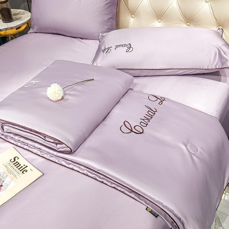 Washed Ice Silk Thin Quilted Summer Embroidery Cool Quilt Air Condition Bedding Bedspread for Adult Student Sleeping Cozy Quilts, Purple
Washed Ice Silk Thin Quilted Summer Embroidery Cool Quilt Air Condition Bedding Bedspread for Adult Student Sleeping Cozy Quilts, Purple