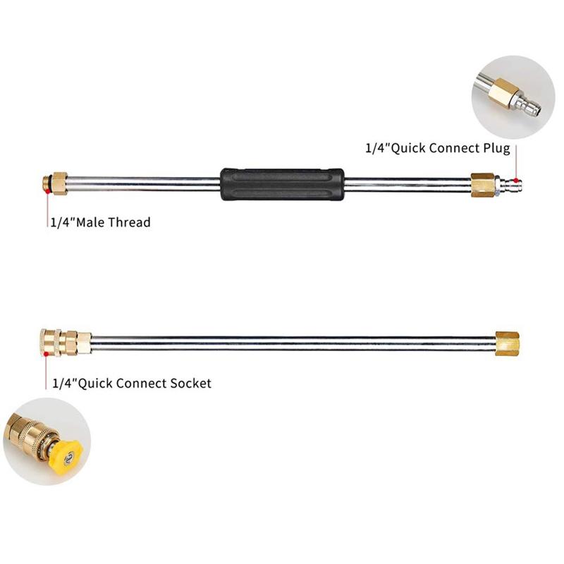 Pressure Washer Extension Spray Wand with 5 Spray Nozzle Tips 1 Pivoting Coupler, 4000 PSI Power Washer Cleaner Accessories Set, Multi
Pressure Washer Extension Spray Wand with 5 Spray Nozzle Tips 1 Pivoting Coupler, 4000 PSI Power Washer Cleaner Accessories Set, Multi