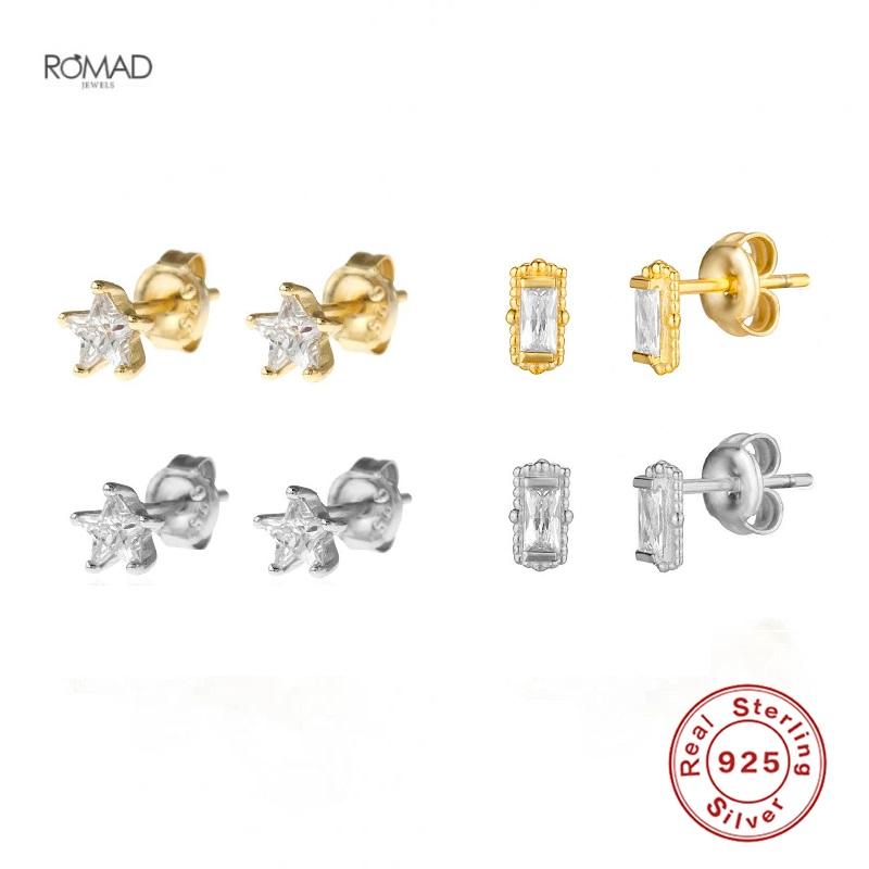 Stud ROMAD Fashion 925 Sterling Silver Earrings For Women Cute Small Star/Geometric Zircon Pierced Earings Jewelry Gift Kolczyki
Stud ROMAD Fashion 925 Sterling Silver Earrings For Women Cute Small Star/Geometric Zircon Pierced Earings Jewelry Gift Kolczyki