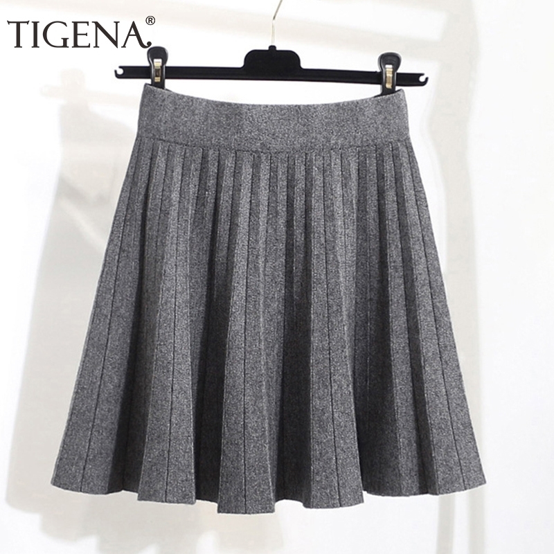 TIGENA Autumn Winter Knitted Warm Cotton Skirts Women Fashion High Waist Pleated Mini Skirt Female School Black Khaki Gray Y200326, Beige
TIGENA Autumn Winter Knitted Warm Cotton Skirts Women Fashion High Waist Pleated Mini Skirt Female School Black Khaki Gray Y200326, Beige