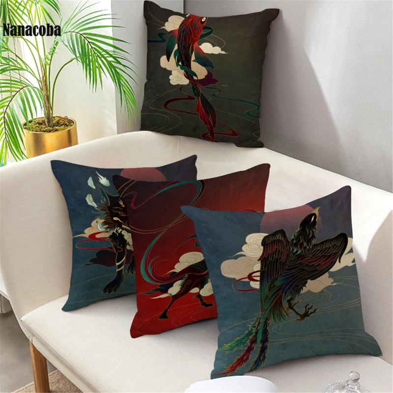 Japan TokyoUkiyo-e Style Retro Mythical Animal Printed Linen Pillowcase Printing Sofa Home Decoration Cushion Cover, 13
Japan TokyoUkiyo-e Style Retro Mythical Animal Printed Linen Pillowcase Printing Sofa Home Decoration Cushion Cover, 13