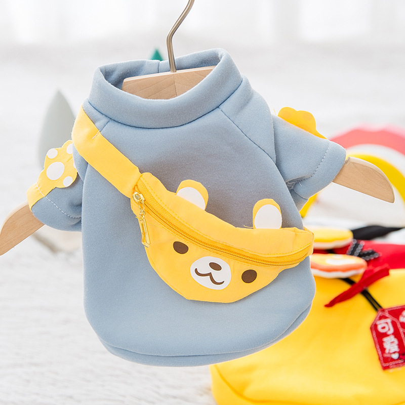 Cartoon Pet Dog Sport Leisure Sweater Coat Puppy Cat Cute Two-legged Pullover Clothes with bear Bag for Small Medium Dog Cat
Cartoon Pet Dog Sport Leisure Sweater Coat Puppy Cat Cute Two-legged Pullover Clothes with bear Bag for Small Medium Dog Cat