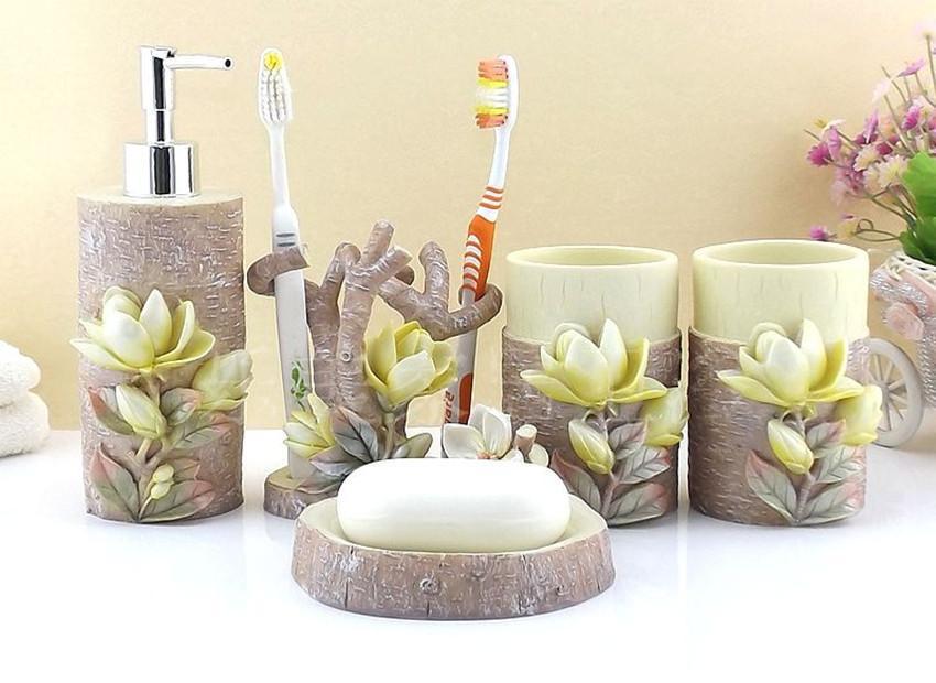 Free Shipping Floral Bathroom Accessories Set 5 Pieces 3D Mognolia Shape Bathroom Decoration Home Decor Resin Hotel Ornament1
Free Shipping Floral Bathroom Accessories Set 5 Pieces 3D Mognolia Shape Bathroom Decoration Home Decor Resin Hotel Ornament1