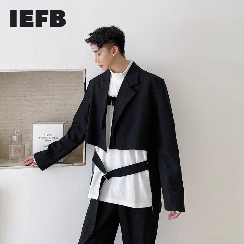 IEFB 2020 new irregular design cut hem blazers bandage short suit coat for men autumn edage clothes casual tops 9Y4665, Black
IEFB 2020 new irregular design cut hem blazers bandage short suit coat for men autumn edage clothes casual tops 9Y4665, Black