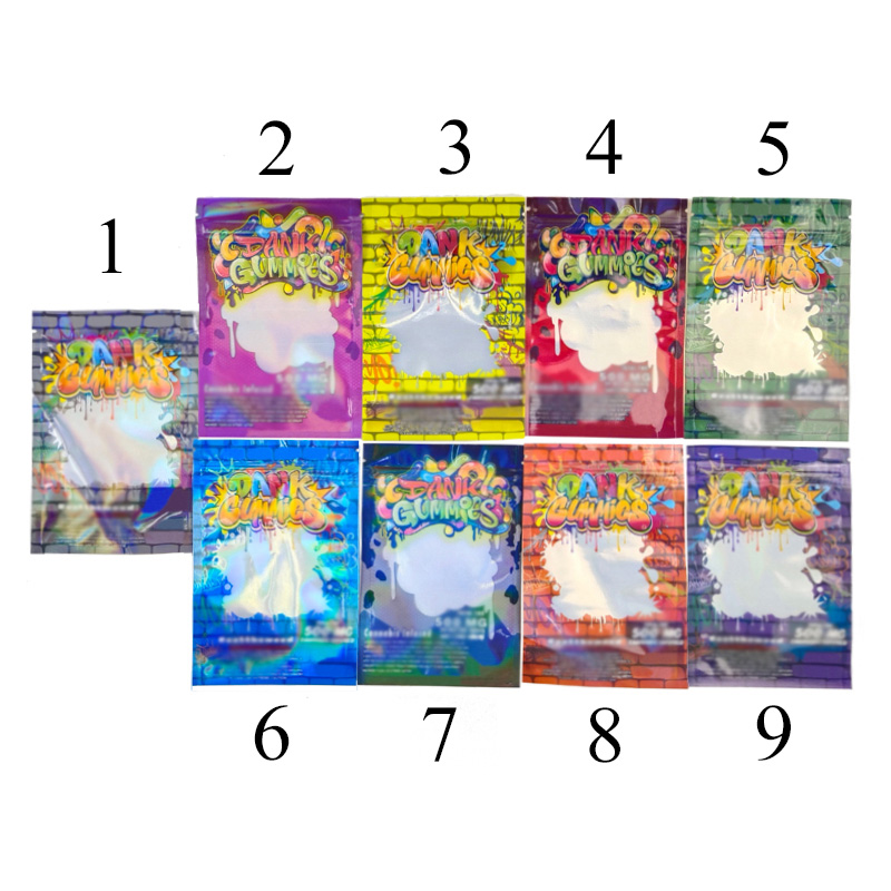 New 9 types 500mg Dank Gummies Mylar Bag edibles packaging Mylar edible Zip Lock Childproof Packaging Gummy Bags High quality Free Shipping
New 9 types 500mg Dank Gummies Mylar Bag edibles packaging Mylar edible Zip Lock Childproof Packaging Gummy Bags High quality Free Shipping